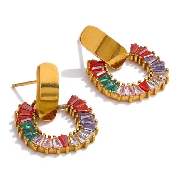 Jewelry - Gold Multicolor Earrings